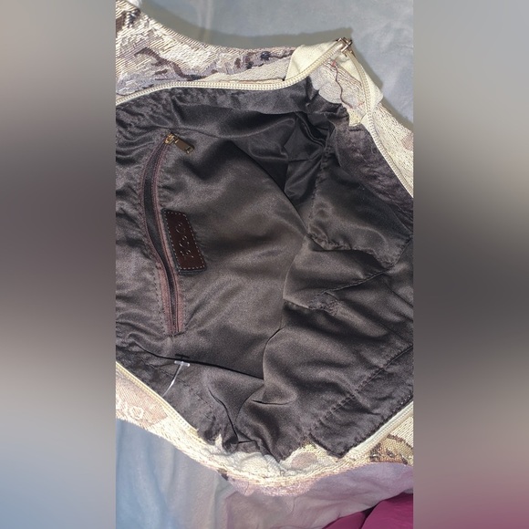 To go go Charming Cat Print tapestry Tote Bag - Brown and Tan rope handles - Picture 4 of 6